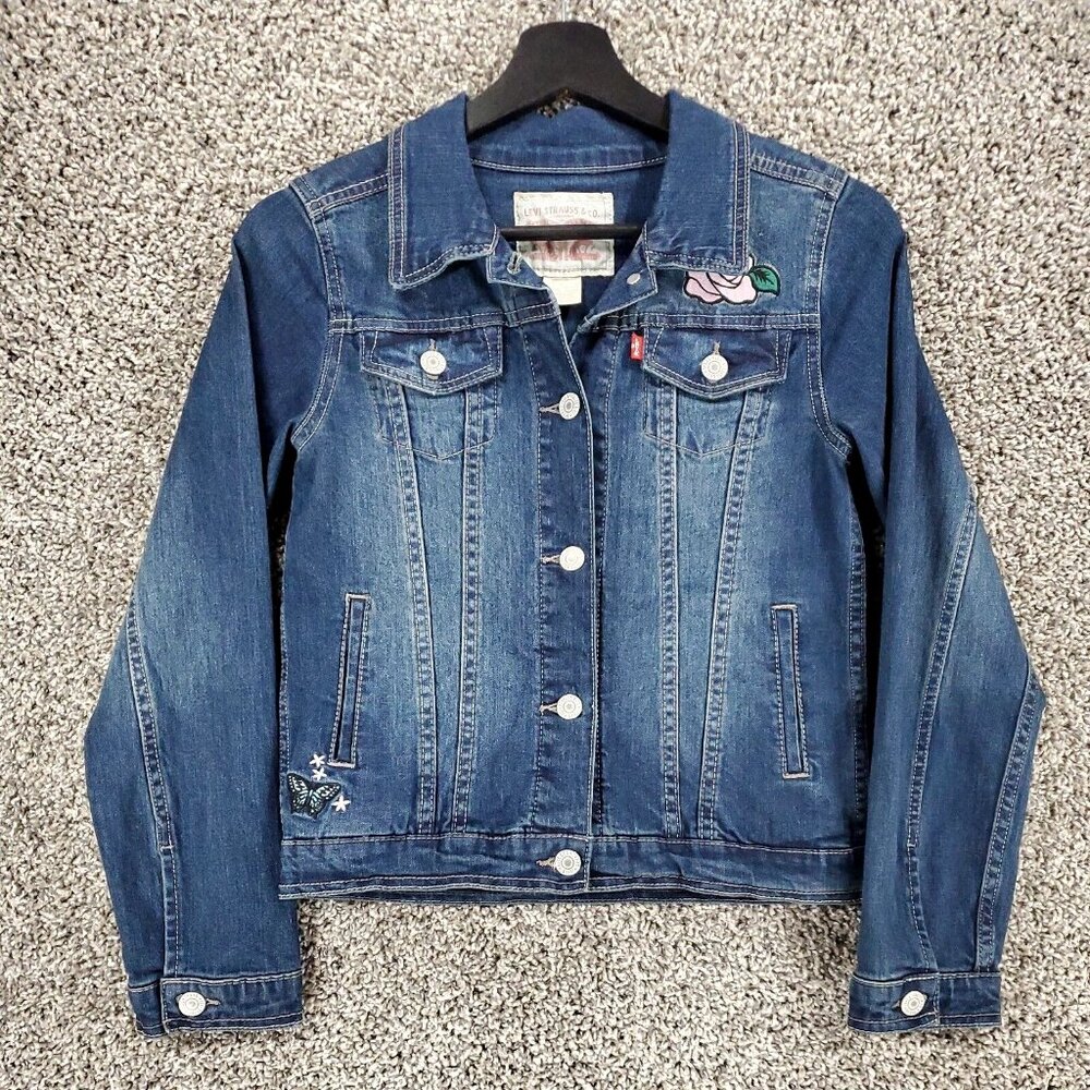 Levi Strauss & Co. Denim Rockabilly Blue Jean Jacket Girls Size Large